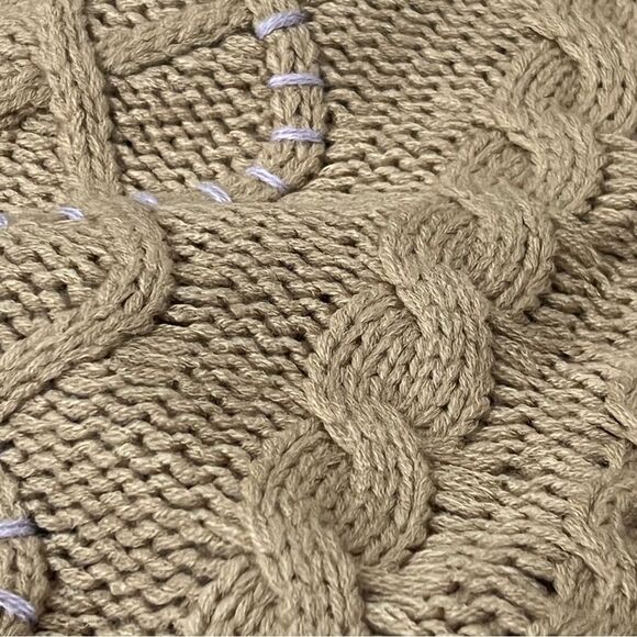 New Callahan Knitwear Cropped Cameron  Tan & Purple Turtleneck Sweater- Medium - Picture 10 of 16